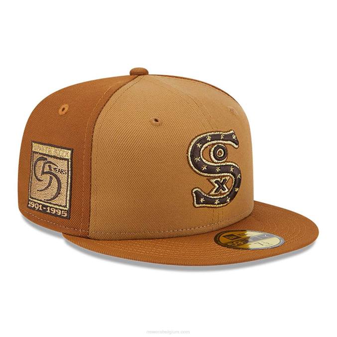 New Era chicago white sox driekleurige bruine 59fifty getailleerde pet BT241282