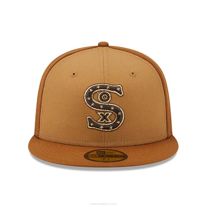 New Era chicago white sox driekleurige bruine 59fifty getailleerde pet BT241282