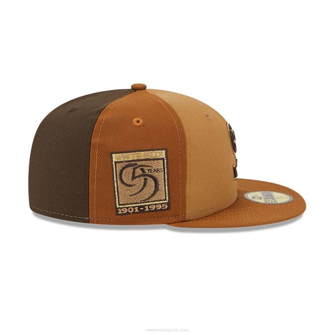 New Era chicago white sox driekleurige bruine 59fifty getailleerde pet BT241282