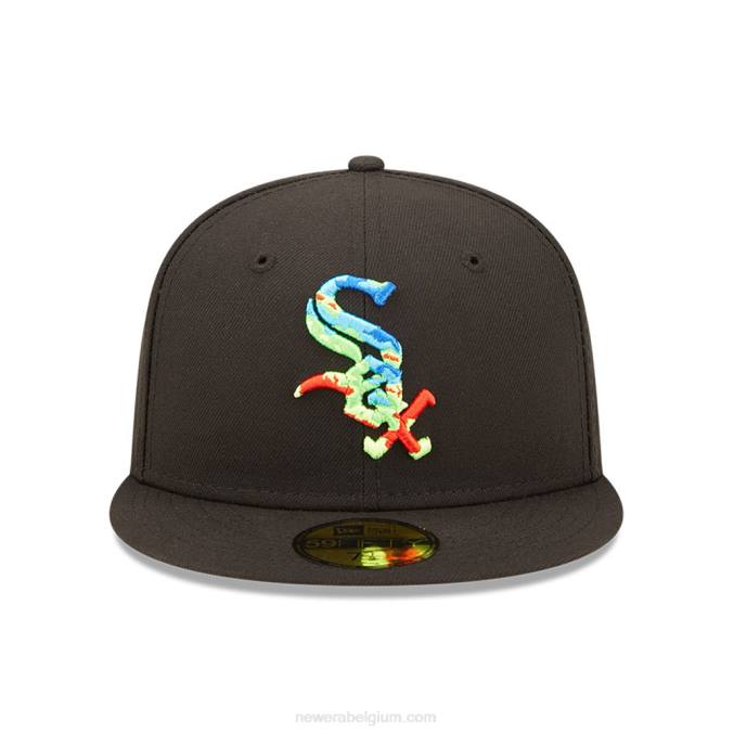 New Era chicago white sox infrarood zwart 59fifty getailleerde pet BT24413