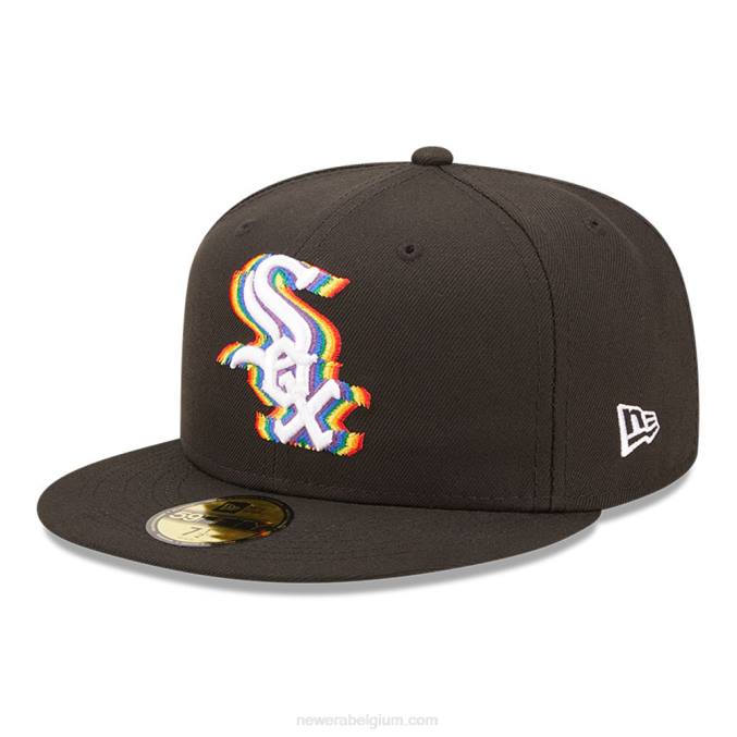 New Era chicago white sox mlb prismatisch zwart 59fifty getailleerde pet BT24117