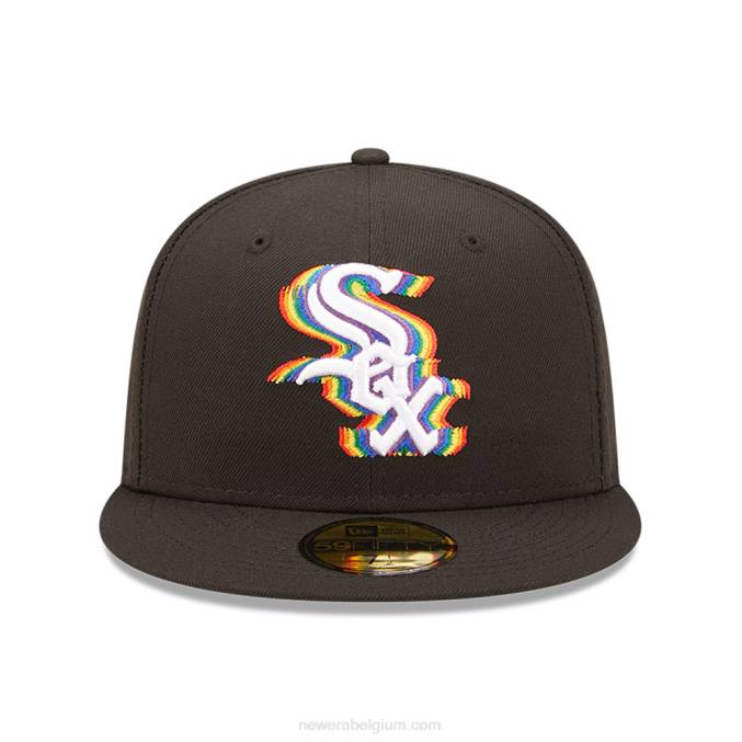 New Era chicago white sox mlb prismatisch zwart 59fifty getailleerde pet BT24117