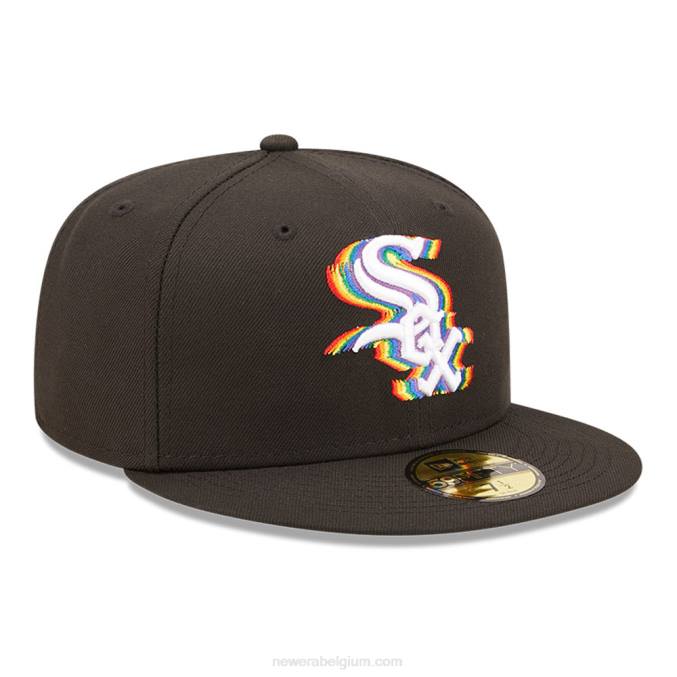 New Era chicago white sox mlb prismatisch zwart 59fifty getailleerde pet BT24117