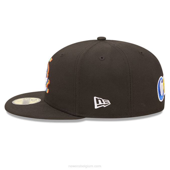 New Era chicago white sox mlb prismatisch zwart 59fifty getailleerde pet BT24117