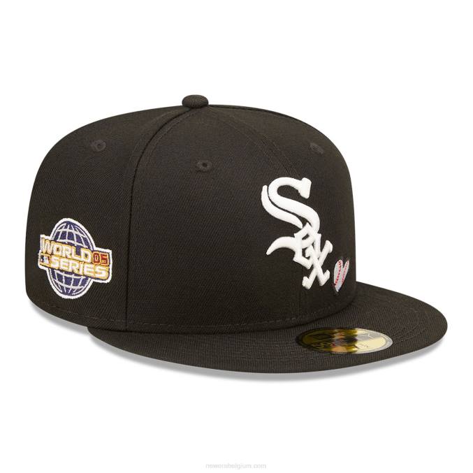 New Era chicago white sox mlb team hart zwart 59fifty getailleerde pet BT241294