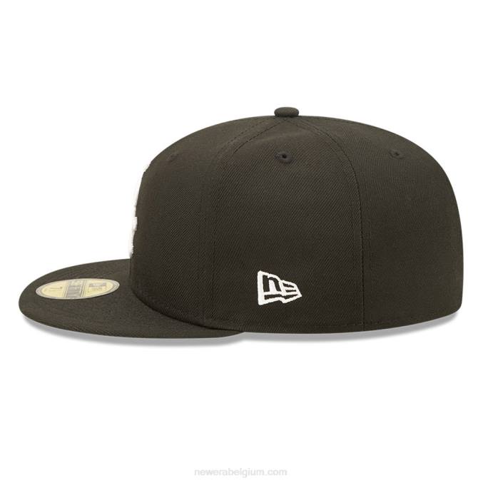 New Era chicago white sox mlb zijsplit zwarte 59fifty getailleerde pet BT241382