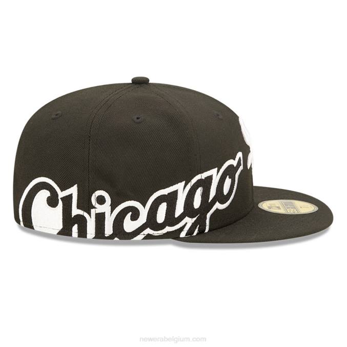 New Era chicago white sox mlb zijsplit zwarte 59fifty getailleerde pet BT241382