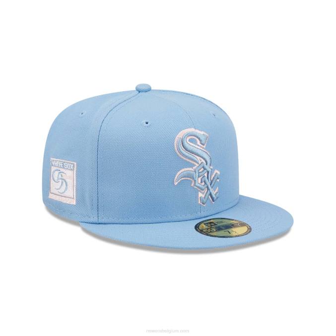 New Era chicago white sox pastelblauw 59fifty getailleerde pet BT241362