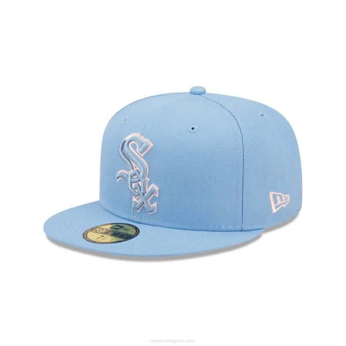 New Era chicago white sox pastelblauw 59fifty getailleerde pet BT241362