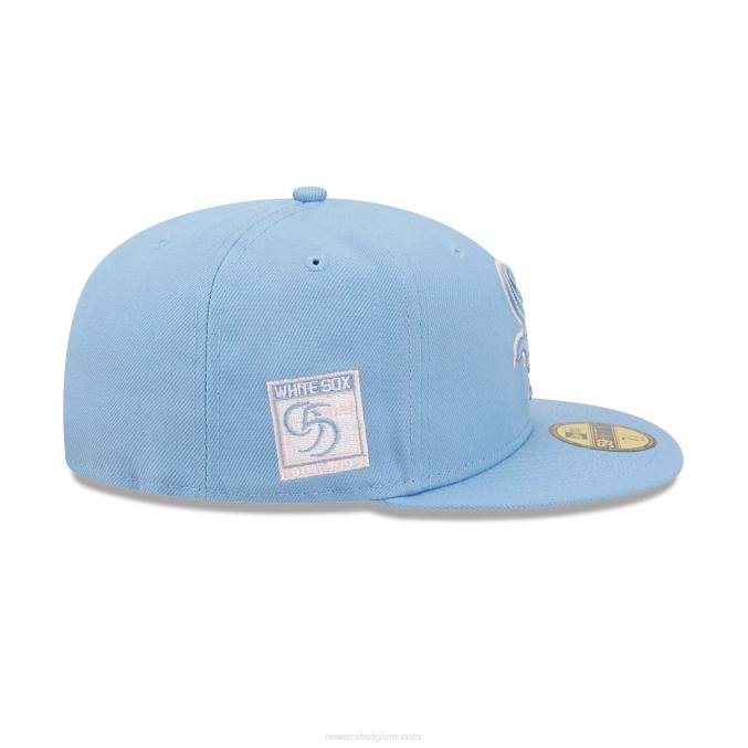 New Era chicago white sox pastelblauw 59fifty getailleerde pet BT241362