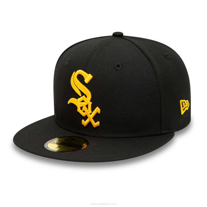 New Era chicago white sox spotlight zwart 59fifty getailleerde kap BT24677