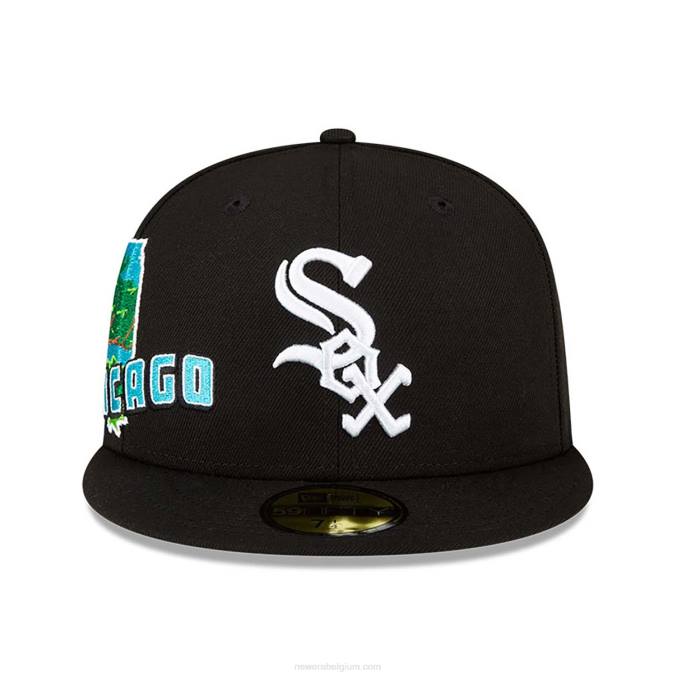 New Era chicago white sox stateview zwarte 59fifty getailleerde pet BT241048