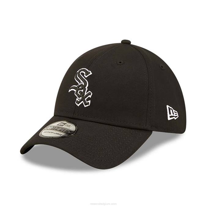 New Era chicago white sox team outline zwarte 39thirty stretch fit pet BT242203
