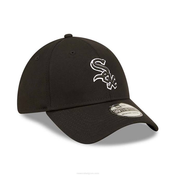 New Era chicago white sox team outline zwarte 39thirty stretch fit pet BT242203