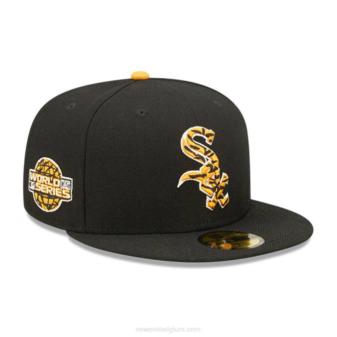New Era chicago white sox tiger fill zwarte 59fifty getailleerde pet BT24851