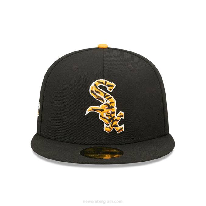 New Era chicago white sox tiger fill zwarte 59fifty getailleerde pet BT24851