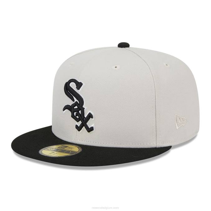 New Era chicago white sox varsity letter stone 59fifty getailleerde pet BT24622