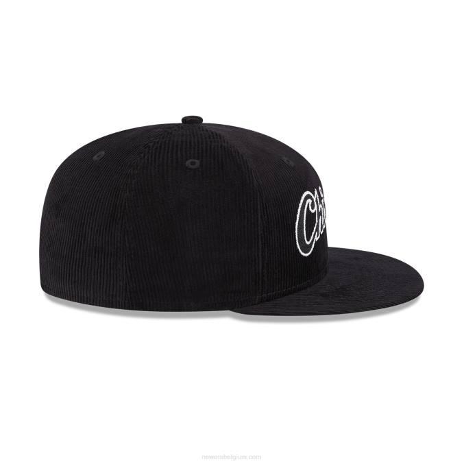 New Era chicago white sox vintage koord zwart 59fifty getailleerde pet BT24199