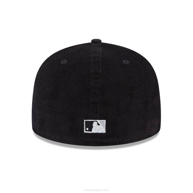 New Era chicago white sox vintage koord zwart 59fifty getailleerde pet BT24199