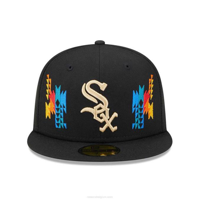 New Era chicago white sox zuidwestelijke zwarte 59fifty getailleerde pet BT24821
