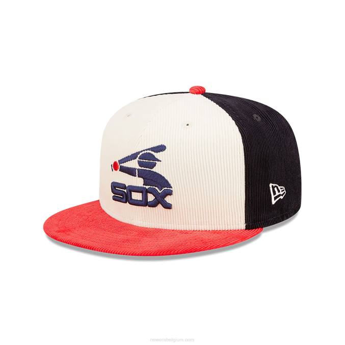 New Era chicago witte sox cooperstown zwarte 59fifty getailleerde pet BT24224
