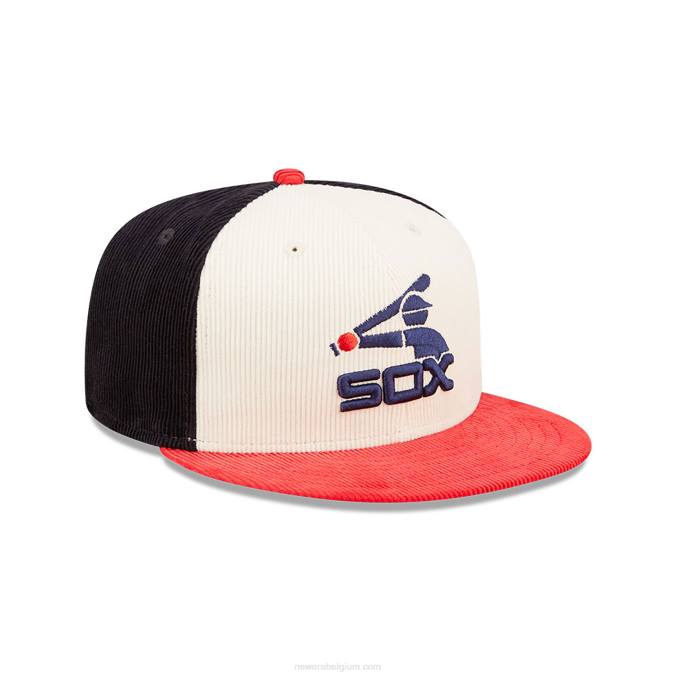 New Era chicago witte sox cooperstown zwarte 59fifty getailleerde pet BT24224