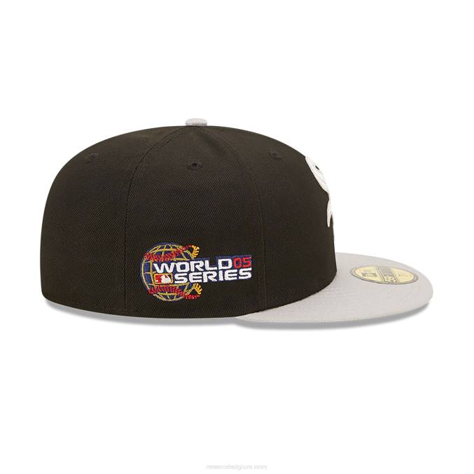 New Era chicago witte sox ne letterman zwarte 59fifty getailleerde pet BT24216