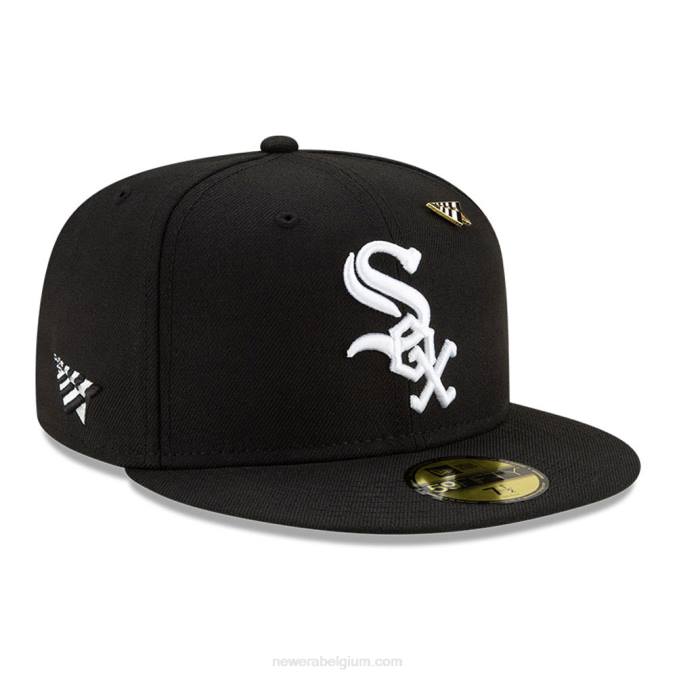New Era chicago witte sox papieren vliegtuigen x mlb zwarte 59fifty getailleerde pet BT241176