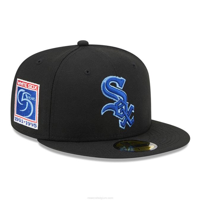 New Era chicago witte sox state tartan zwarte 59fifty getailleerde pet BT24815