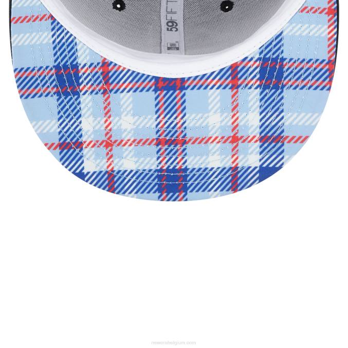 New Era chicago witte sox state tartan zwarte 59fifty getailleerde pet BT24815