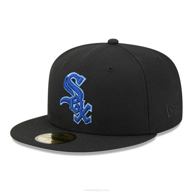 New Era chicago witte sox state tartan zwarte 59fifty getailleerde pet BT24815