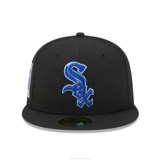 New Era chicago witte sox state tartan zwarte 59fifty getailleerde pet BT24815