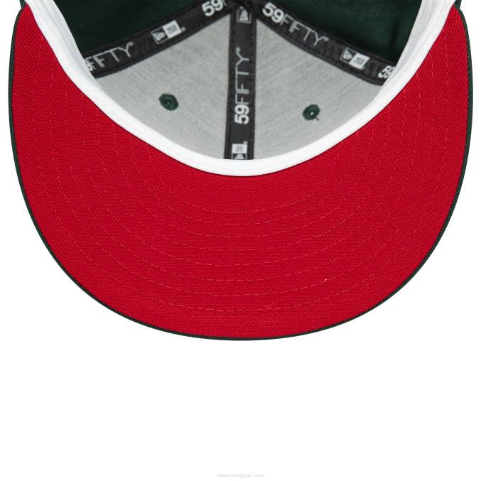 New Era cincinnati reds 1975 donkergroene 59fifty getailleerde pet BT24125