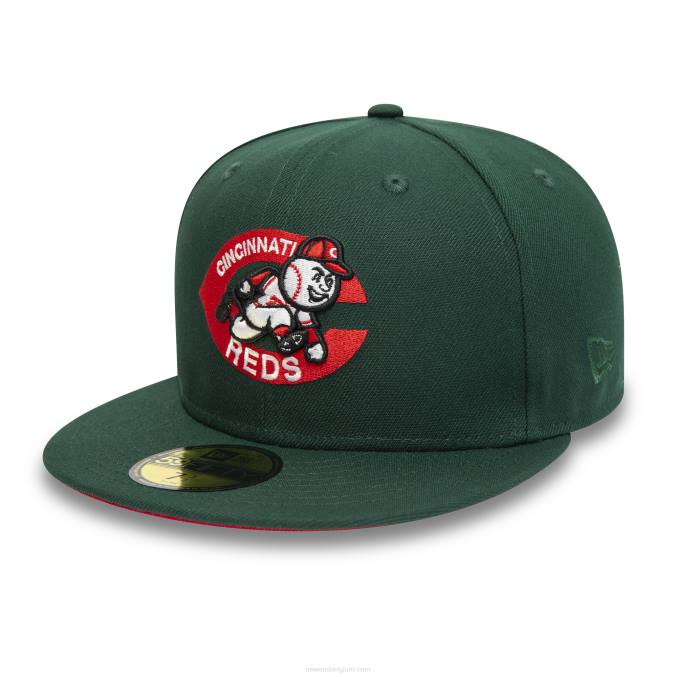 New Era cincinnati reds 1975 donkergroene 59fifty getailleerde pet BT24125