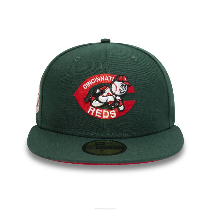 New Era cincinnati reds 1975 donkergroene 59fifty getailleerde pet BT24125