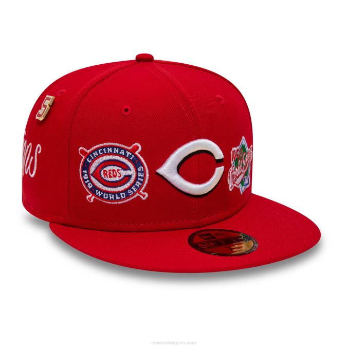 New Era cincinnati reds historische champs rode 59fifty getailleerde pet BT24274