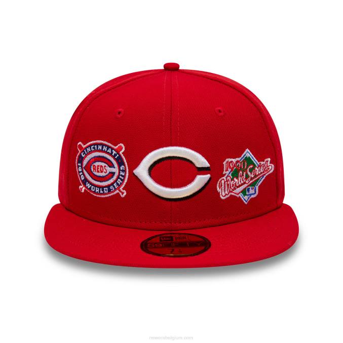 New Era cincinnati reds historische champs rode 59fifty getailleerde pet BT24274