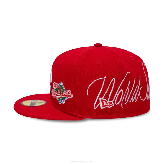 New Era cincinnati reds historische champs rode 59fifty getailleerde pet BT24274