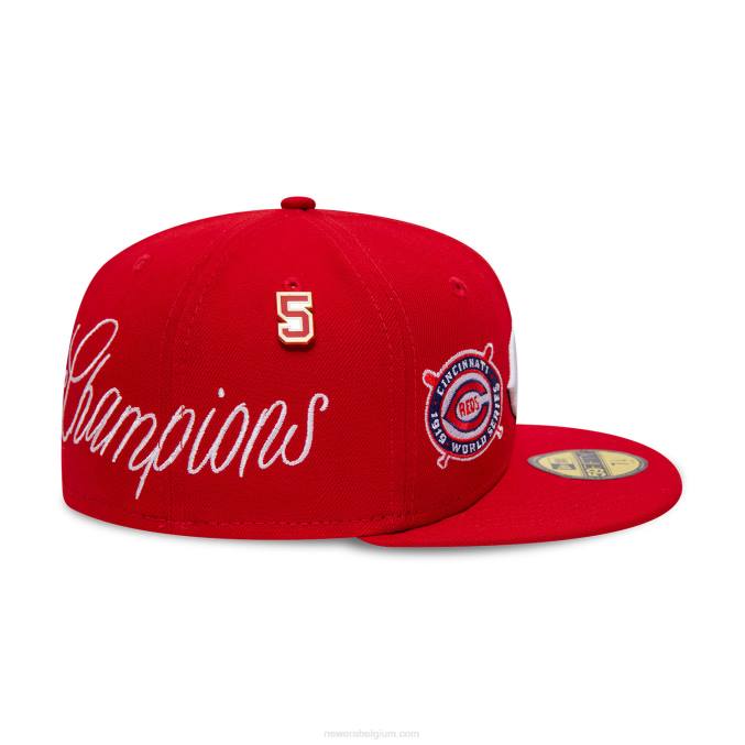 New Era cincinnati reds historische champs rode 59fifty getailleerde pet BT24274