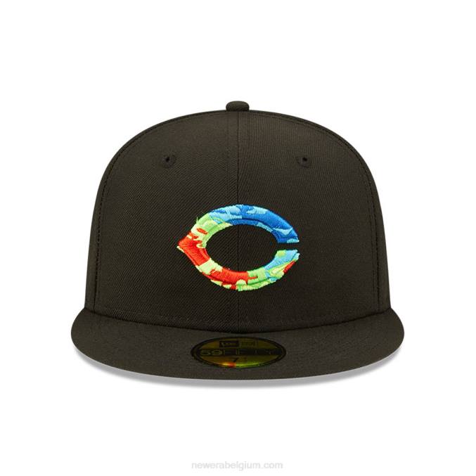 New Era cincinnati reds infrarood zwart 59fifty getailleerde pet BT24475
