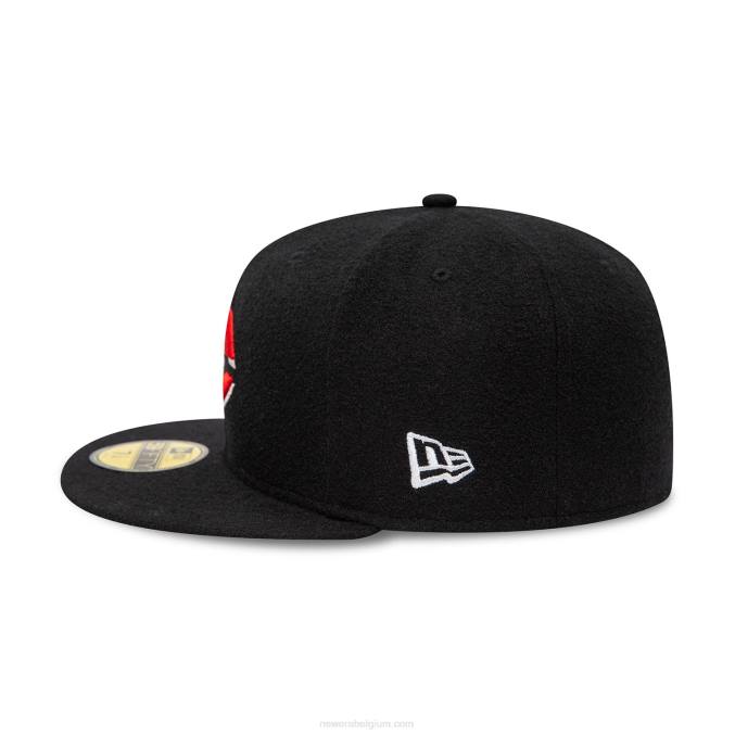 New Era cincinnati reds jubileum wol zwart 59fifty getailleerde pet BT24330