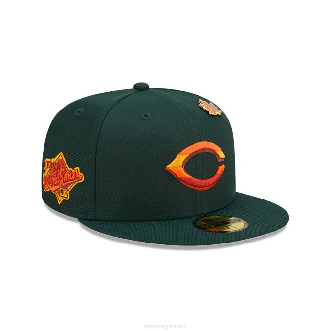 New Era cincinnati reds lommerrijke donkergroene 59fifty getailleerde pet BT24656