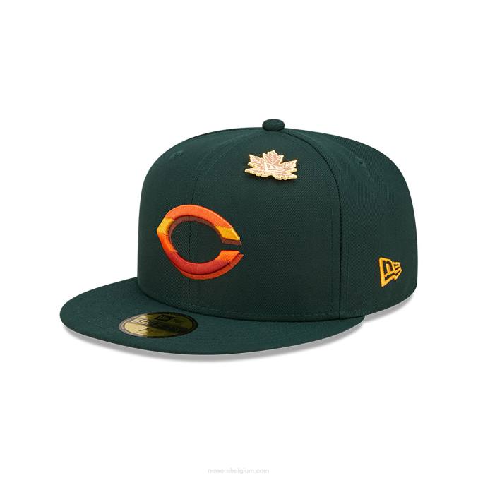 New Era cincinnati reds lommerrijke donkergroene 59fifty getailleerde pet BT24656