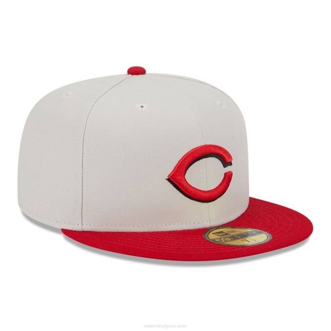 New Era cincinnati reds varsity letter stone 59fifty getailleerde pet BT24129