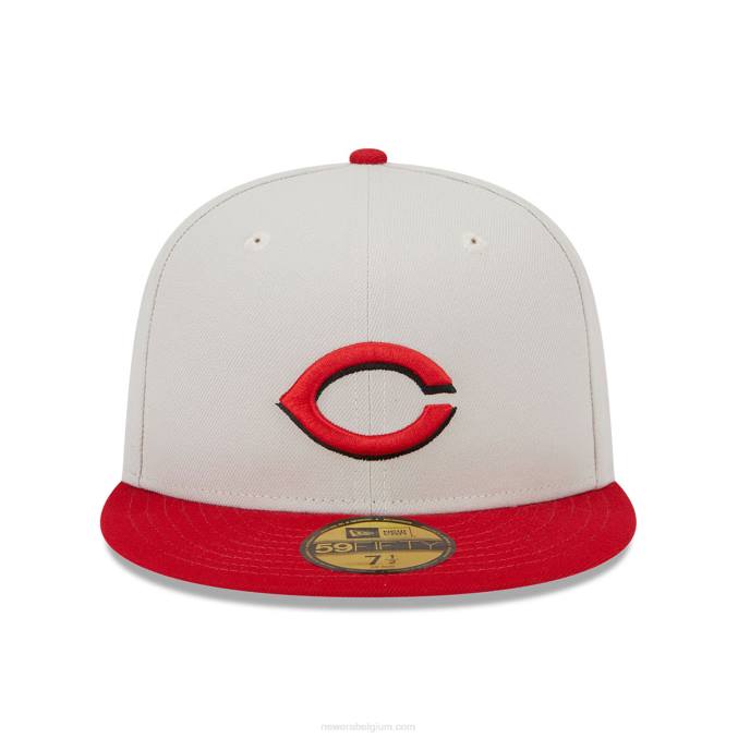 New Era cincinnati reds varsity letter stone 59fifty getailleerde pet BT24129