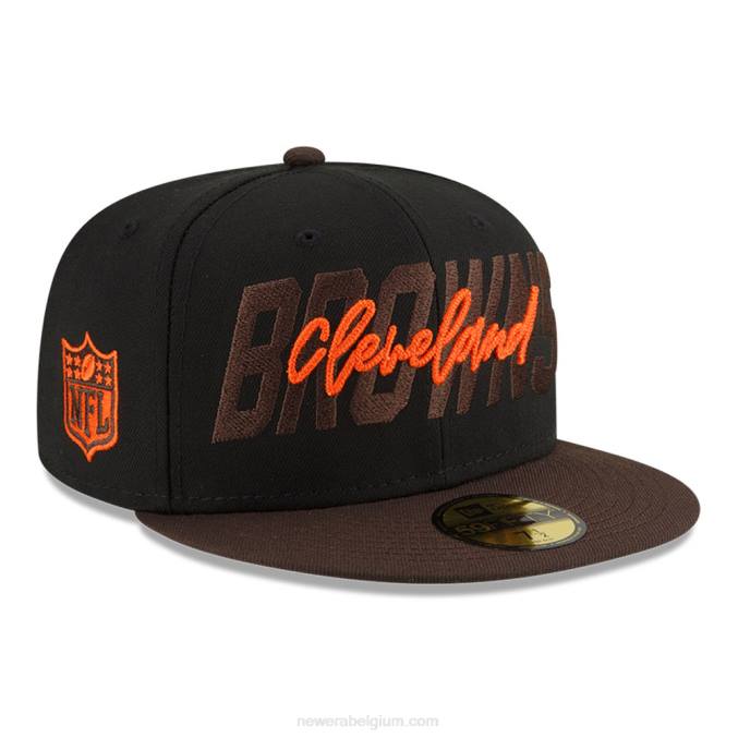 New Era cleveland browns nfl draft black 59fifty getailleerde pet BT24493
