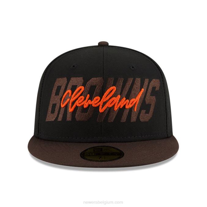 New Era cleveland browns nfl draft black 59fifty getailleerde pet BT24493