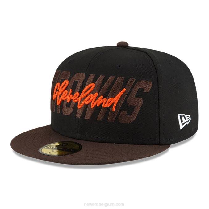 New Era cleveland browns nfl draft black 59fifty getailleerde pet BT24493