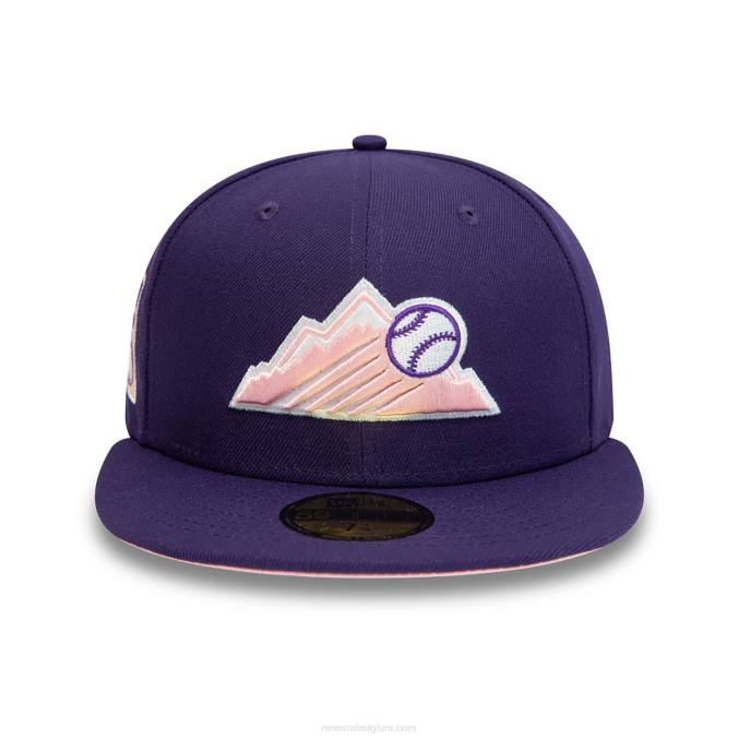 New Era colorado rockies 25 jaar paarse 59fifty getailleerde pet BT243