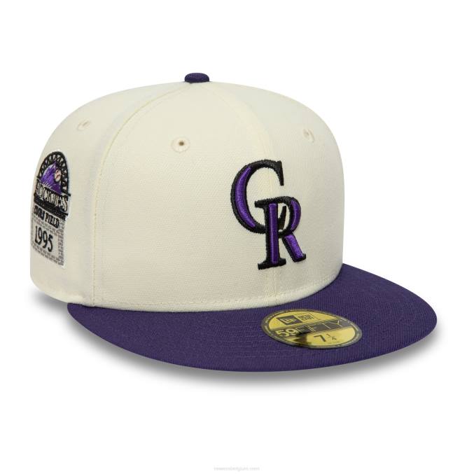 New Era colorado rockies chroom en paars pak 59fifty getailleerde pet BT24127